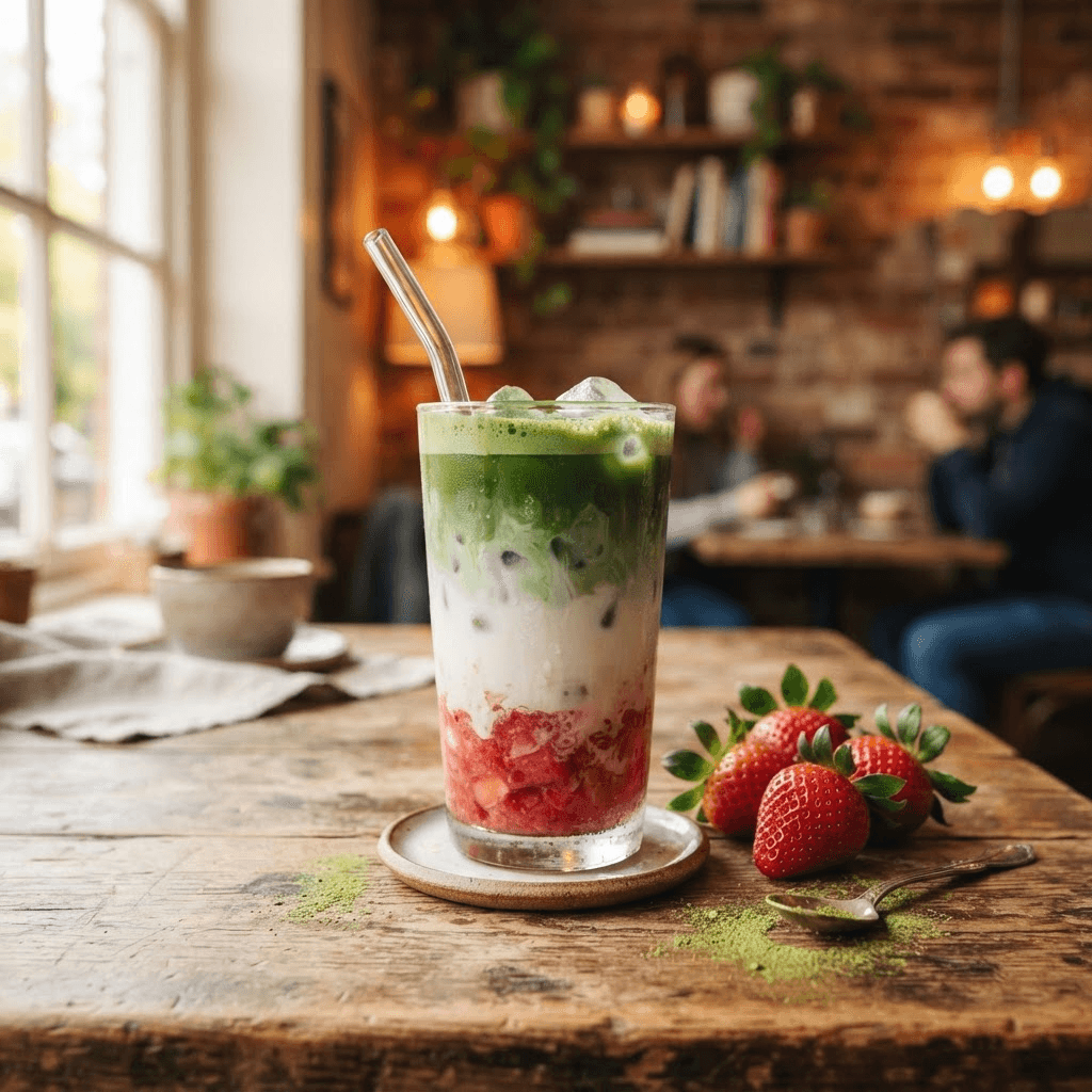 Strawberry Vanilla Matcha from Onaby